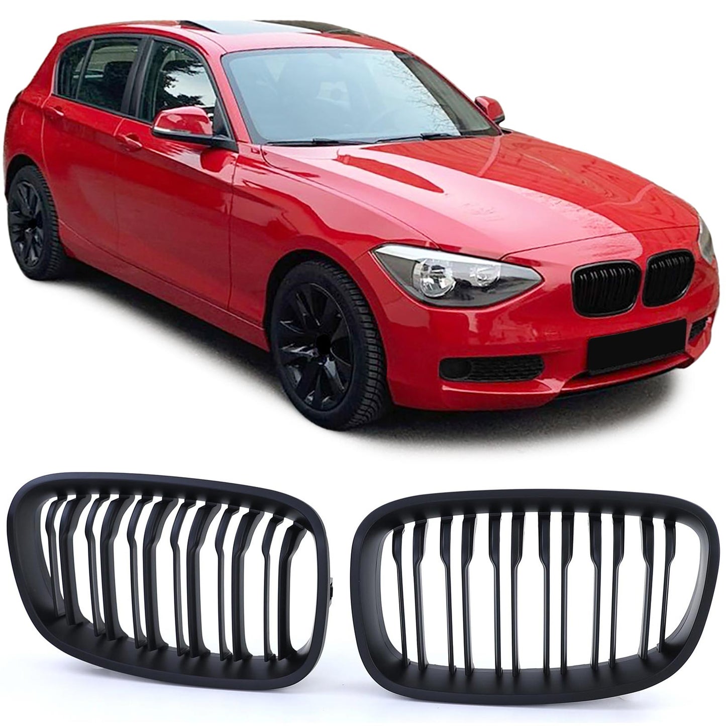 BMW serie 1 F20 F21 10-14 Griglia radiatore sportiva doppia barra performance opaca