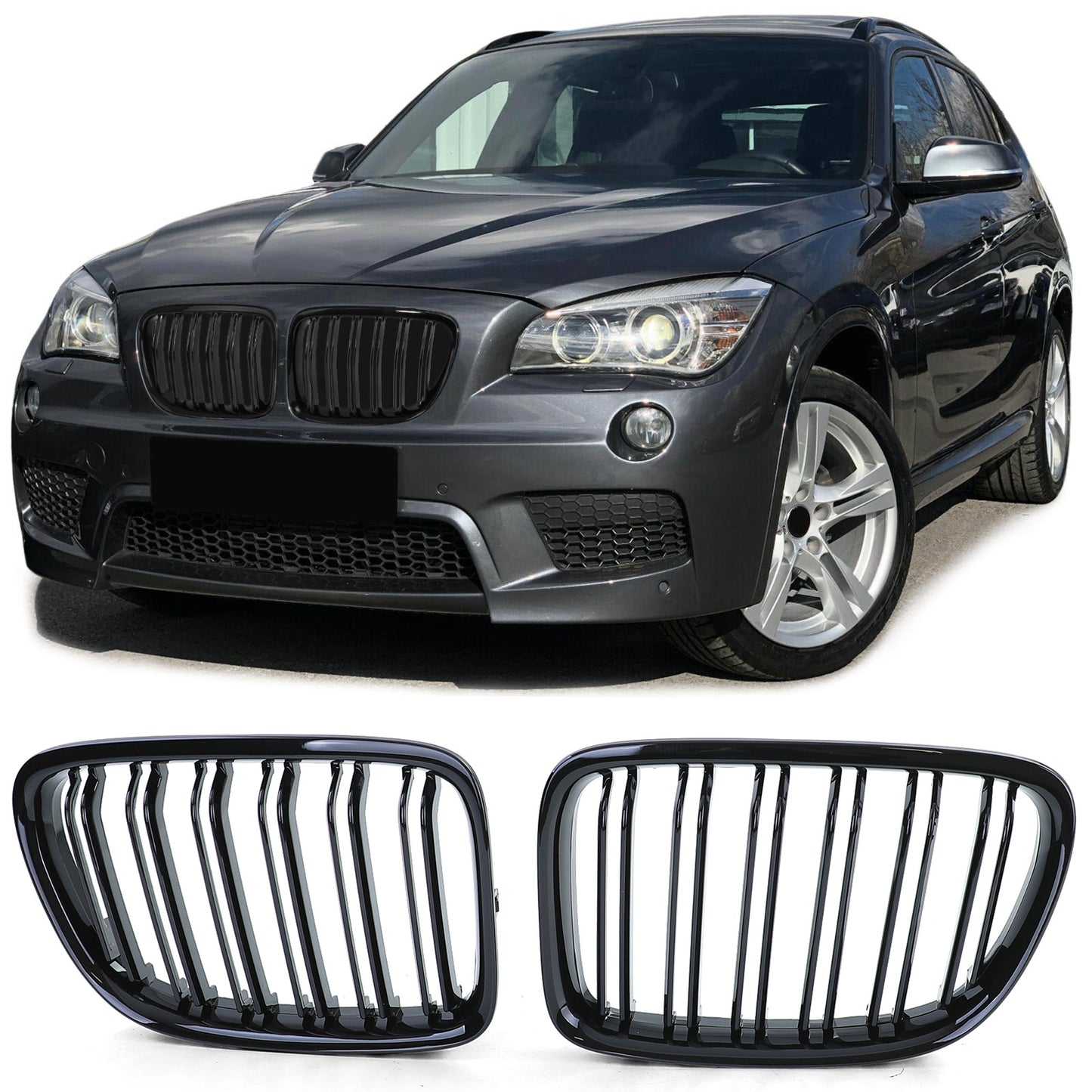 BMW X1 E84 09-15 Griglia radiatore sportiva doppia barra Performance Gloss