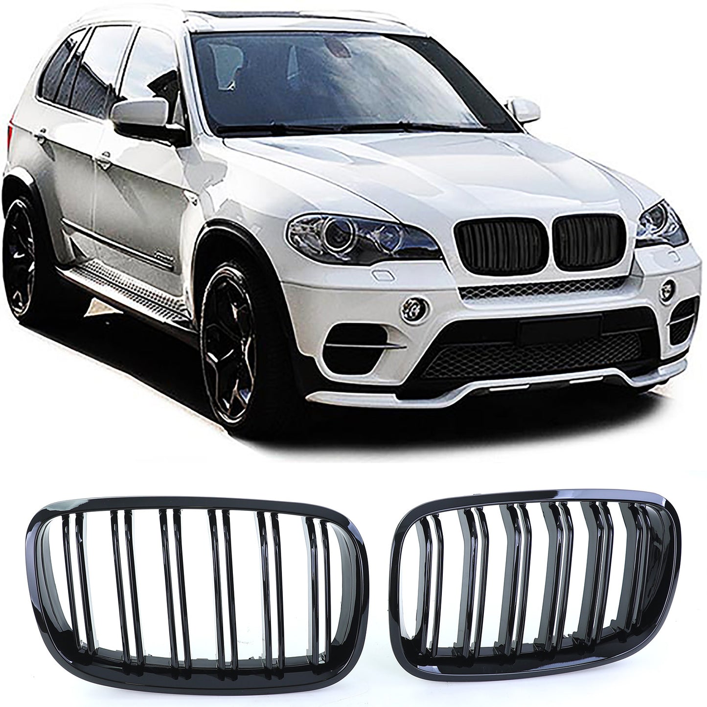 BMW X5 E70 X6 E71 Griglia radiatore sportiva Nero LUCIDO