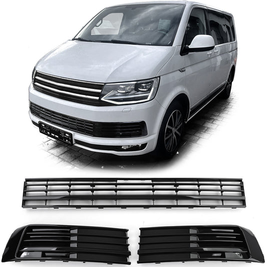 VW T6 Multivan senza ACC 15-19 griglia radiatore nero lucido