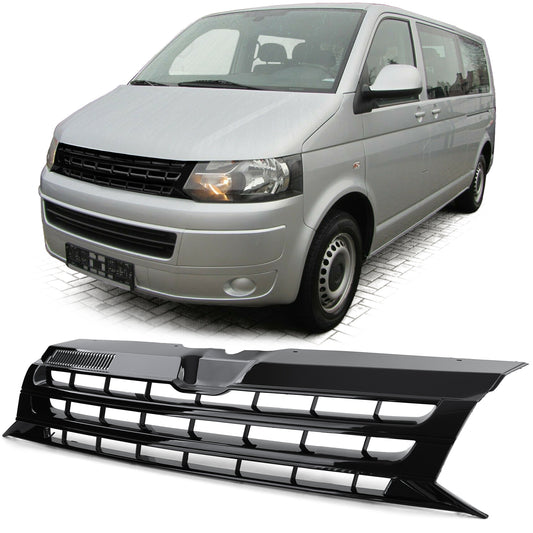 VW Bus T5 Facelift 09-15 Griglia del radiatore senza emblema nero lucido