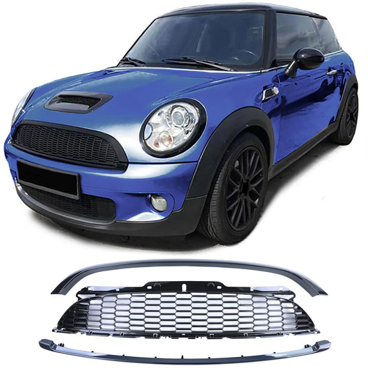 Mini Cooper R56 Cabrio R57 06-09 Griglia radiatore sportiva nera lucida set