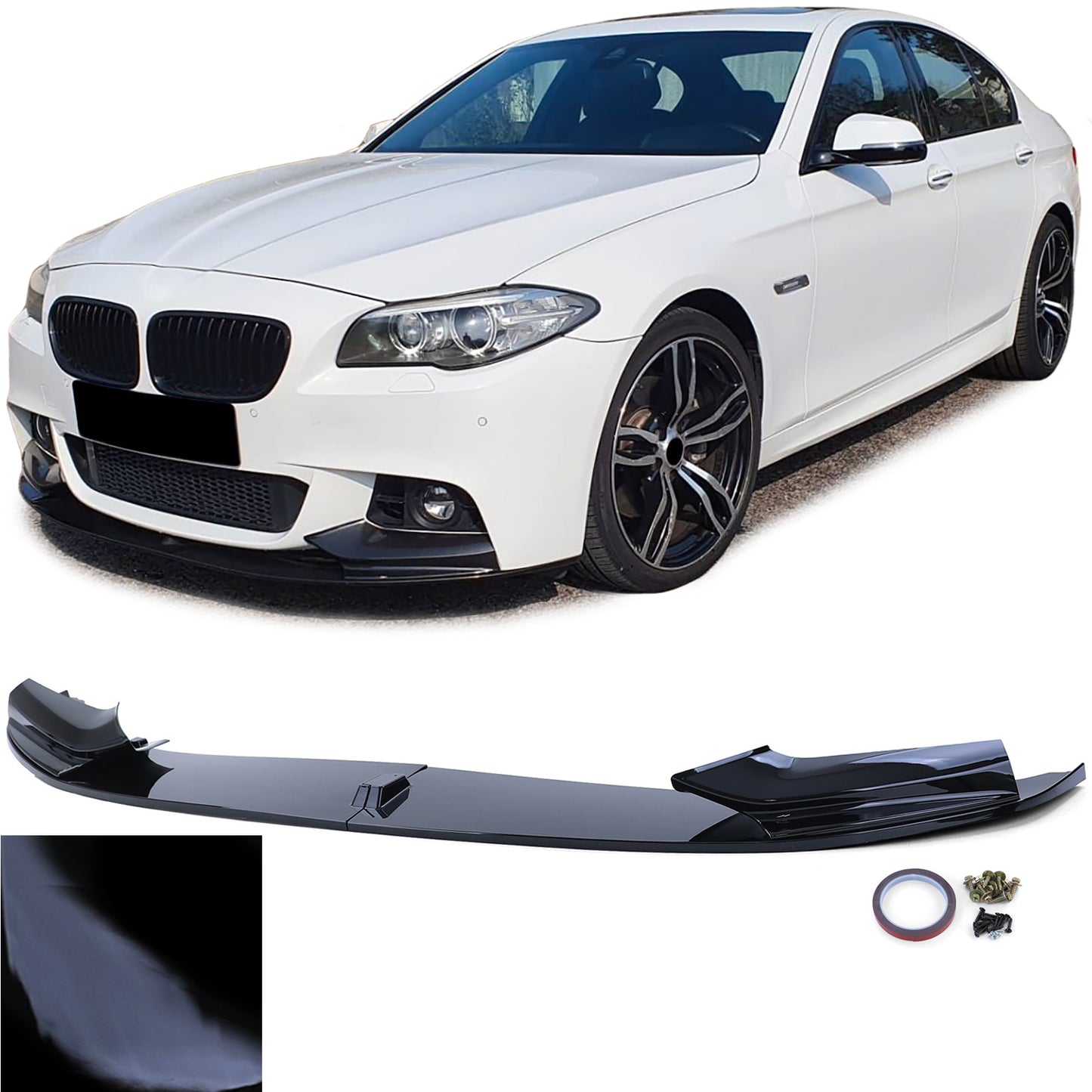 BMW Serie 5 F10 F11 10-17 Spoiler anteriore labbro performance opaco