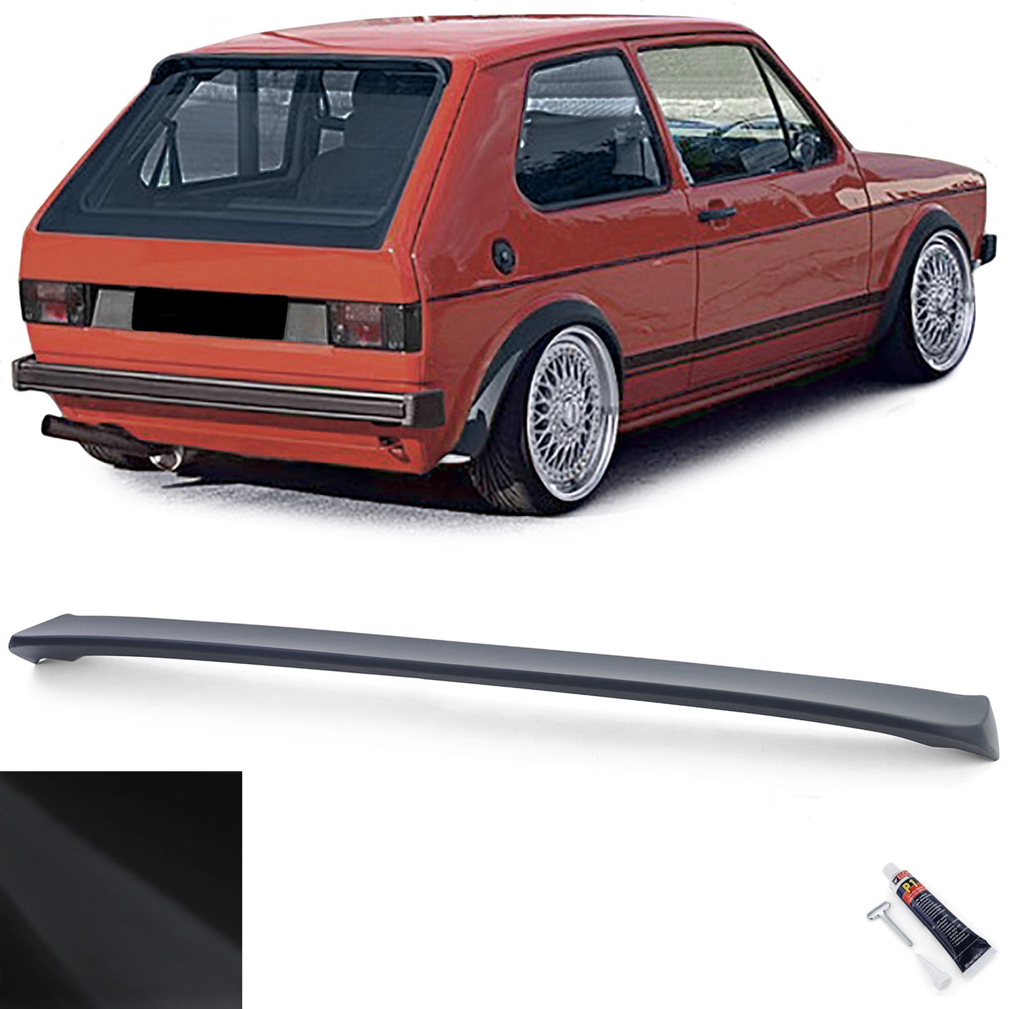 Golf 1 74-85 anche GTI Spoiler posteriore sportivo per tetto nero opaco