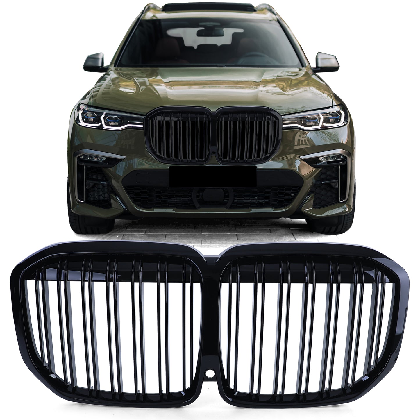 BMW X7 G07 dal 19 Griglia radiatore sportiva doppia barra Performance lucida