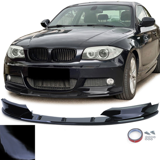 BMW Serie 1 E82 E88 11-13 Spoiler anteriore labbro performance nero lucido