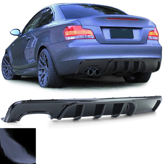 BMW Serie 1 E82 E88 07-13 Diffusore posteriore sportivo nero lucido