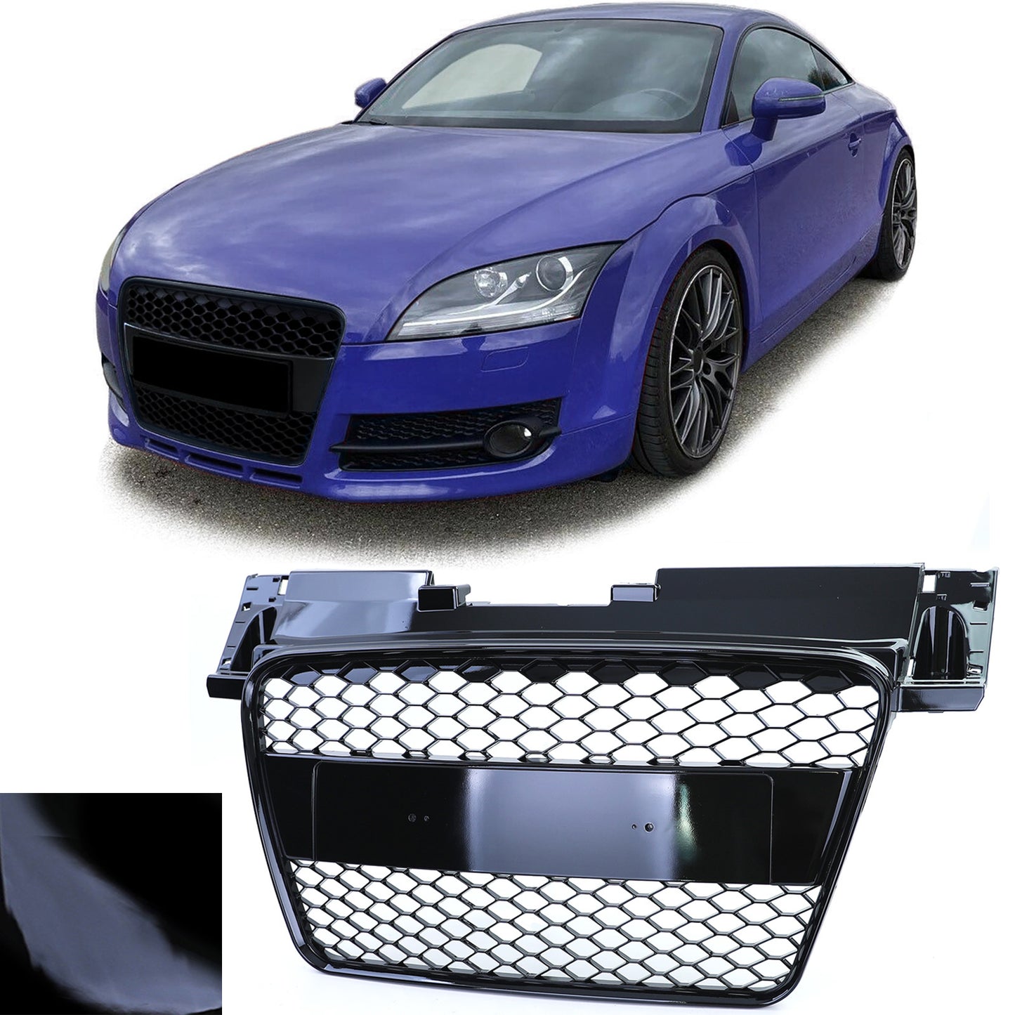 Audi TT 8J pre-lci 06-10 Griglia a nido d'ape senza emblema nero lucido