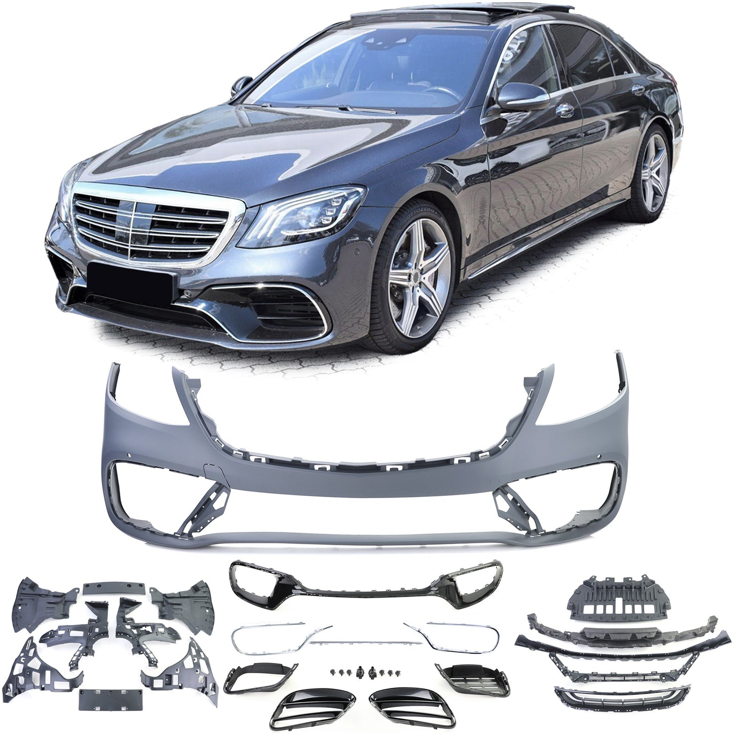 Mercedes classe S W222 facelift 17-20 Paraurti anteriore 63 AMG Completo