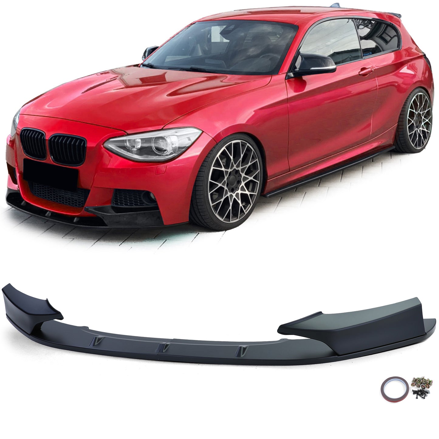 BMW serie 1 F20 F21 10-14 spoiler anteriore performance nero opaco