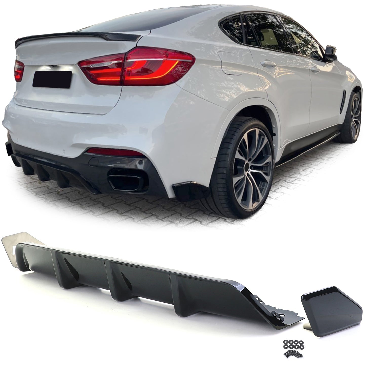BMW X6 F16 14-19 Diffusore posteriore performance nero lucido