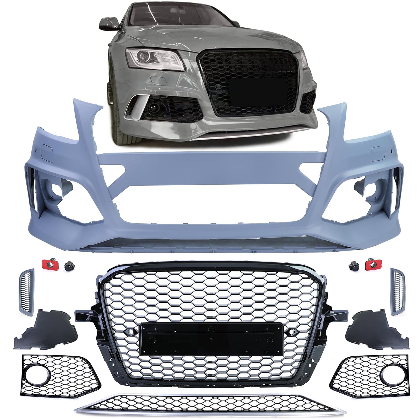 Paraurti anteriore SQ5+ griglia senza Logo nero per Audi Q5 8R 12-16