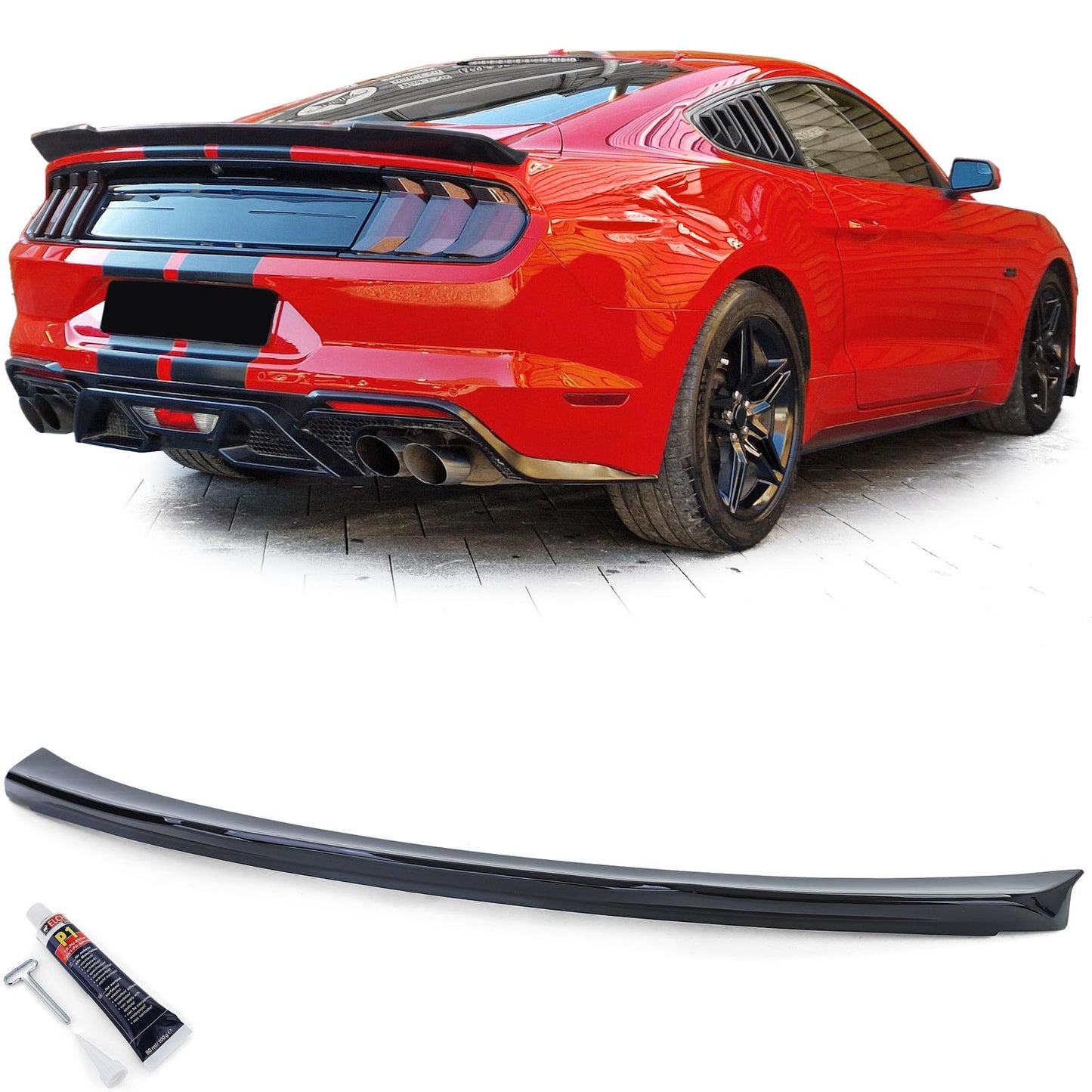 Ford Mustang Coupe 14-20 Spoiler posteriore sportivo nero lucido
