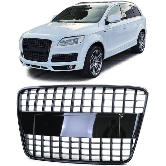 Audi Q7 4L 05-09 Griglia sportiva a nido d'ape senza emblema nero lucido