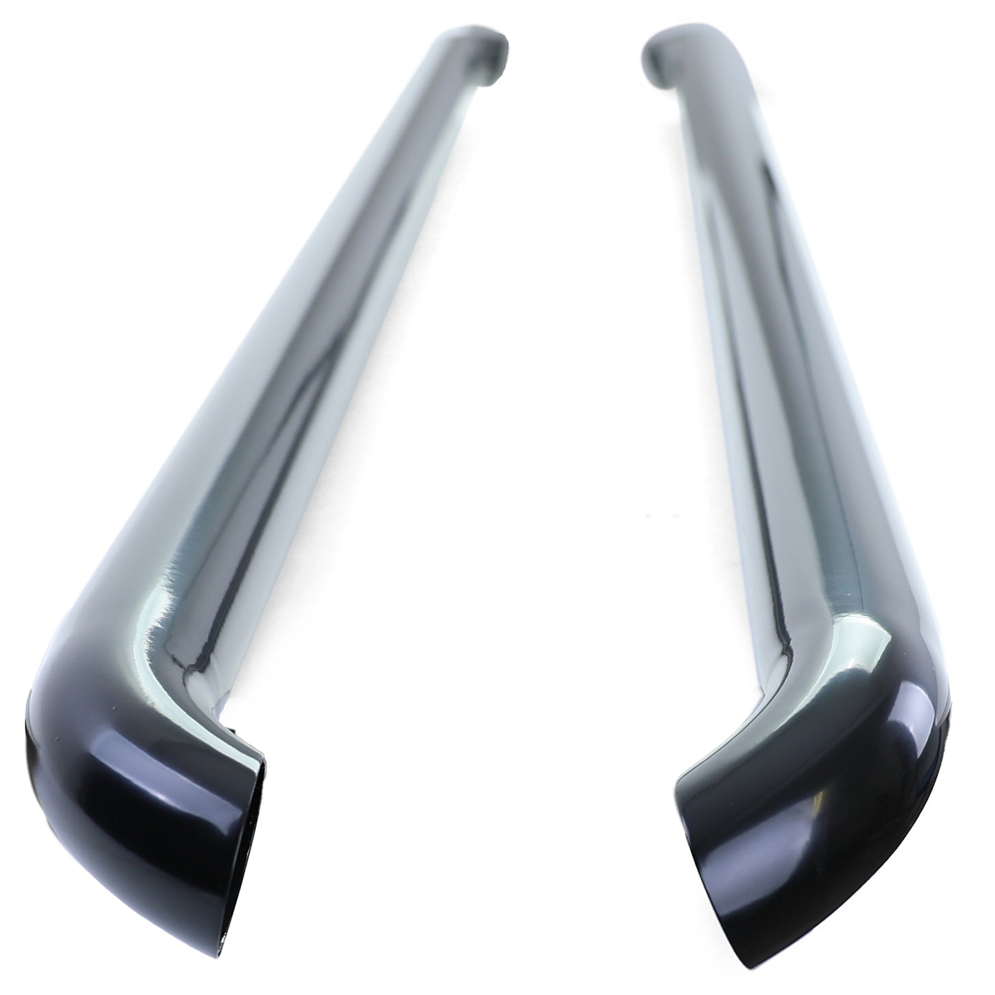 VW T5 T6 T6.1 passo corto Tubi laterali sottoporta in acciaio inox nero lucido