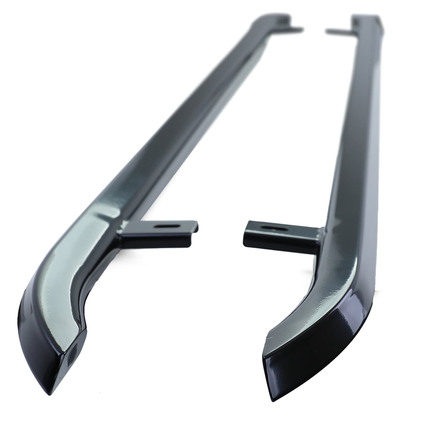 VW T5 T6 T6.1 passo corto Pedane sottoporta in acciaio inox nero lucido