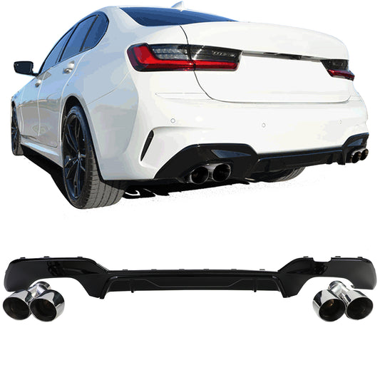 BMW G20 G21 318 320 330 Diffusore doppio tubo destro sinistro cromato M3