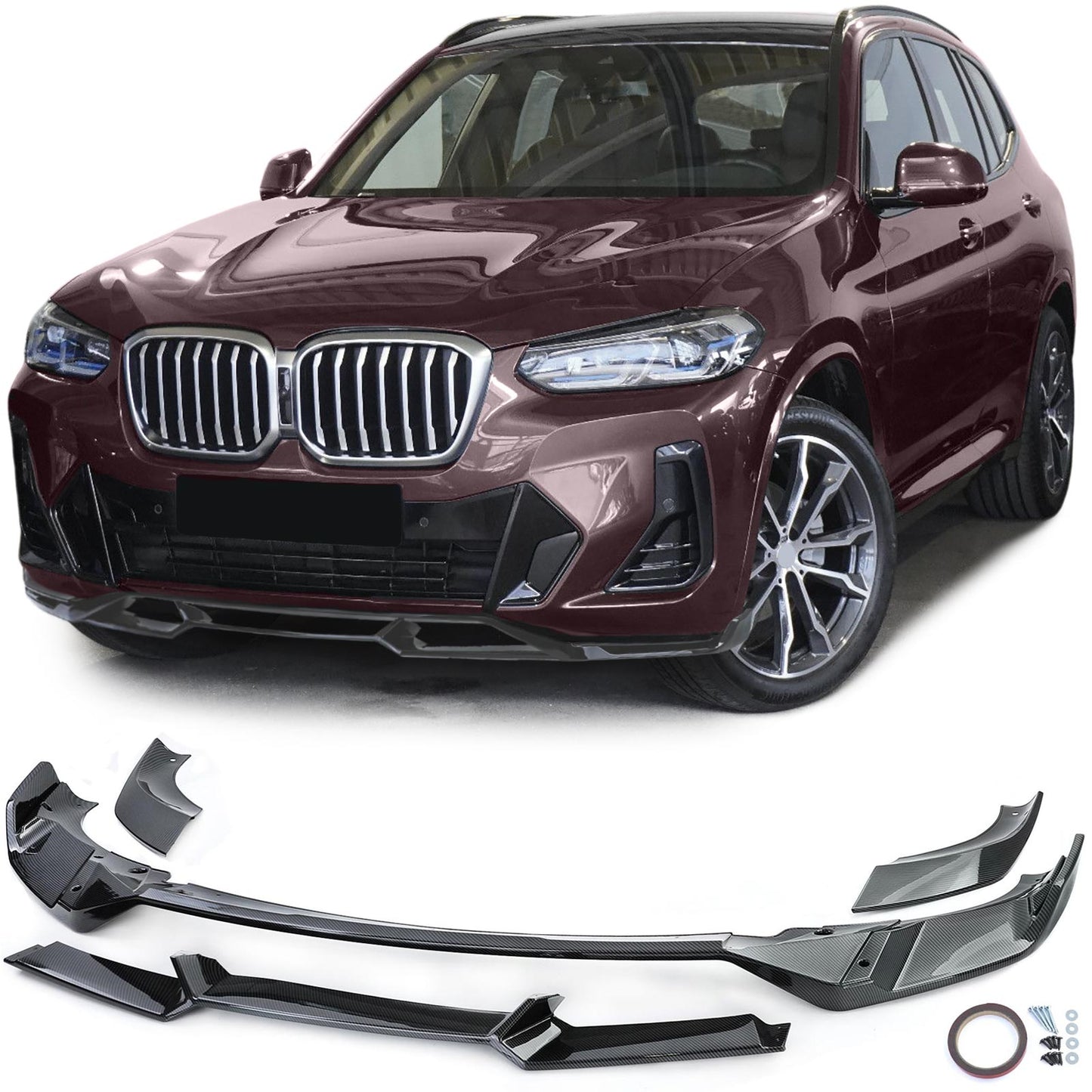 BMW X3 G01 dal 21 Splitter spoiler anteriore New Performance Carbon Look