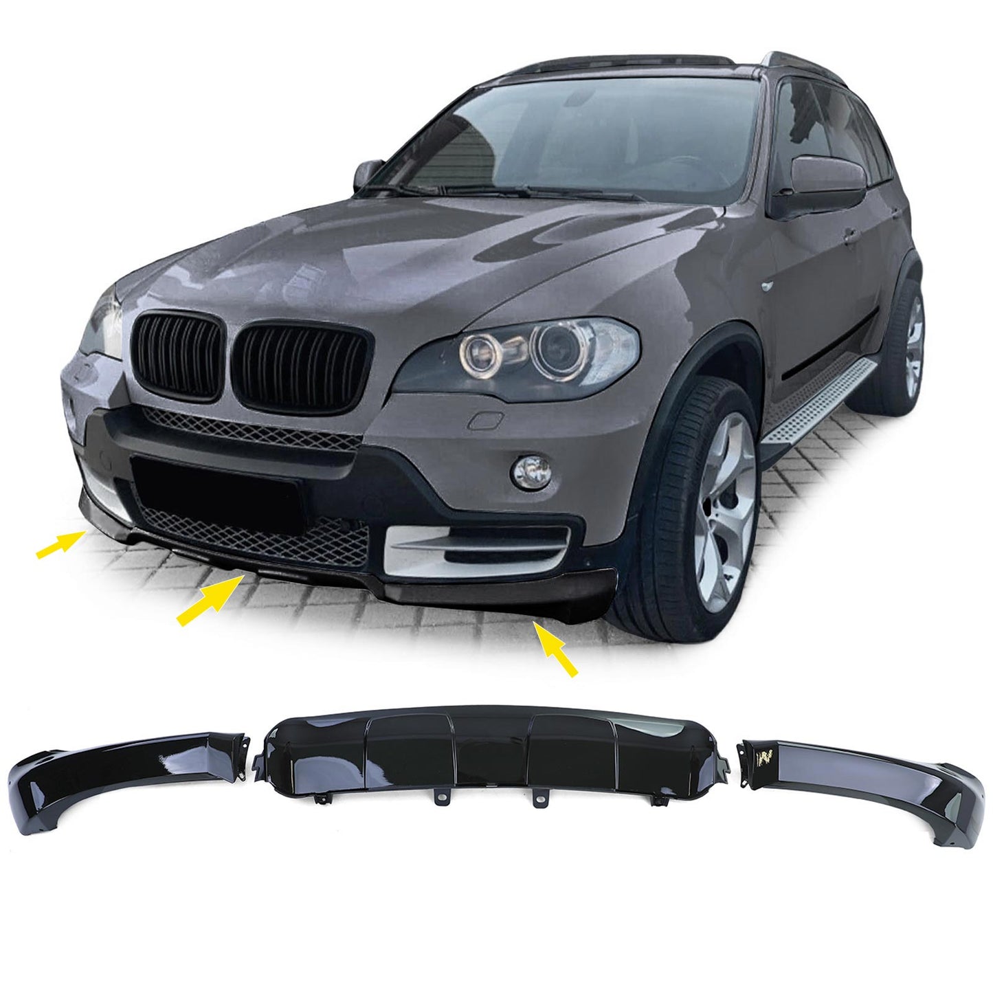 BMW X5 E70 07-10 Kit carrozzeria Performance set anteriore posteriore nero lucido