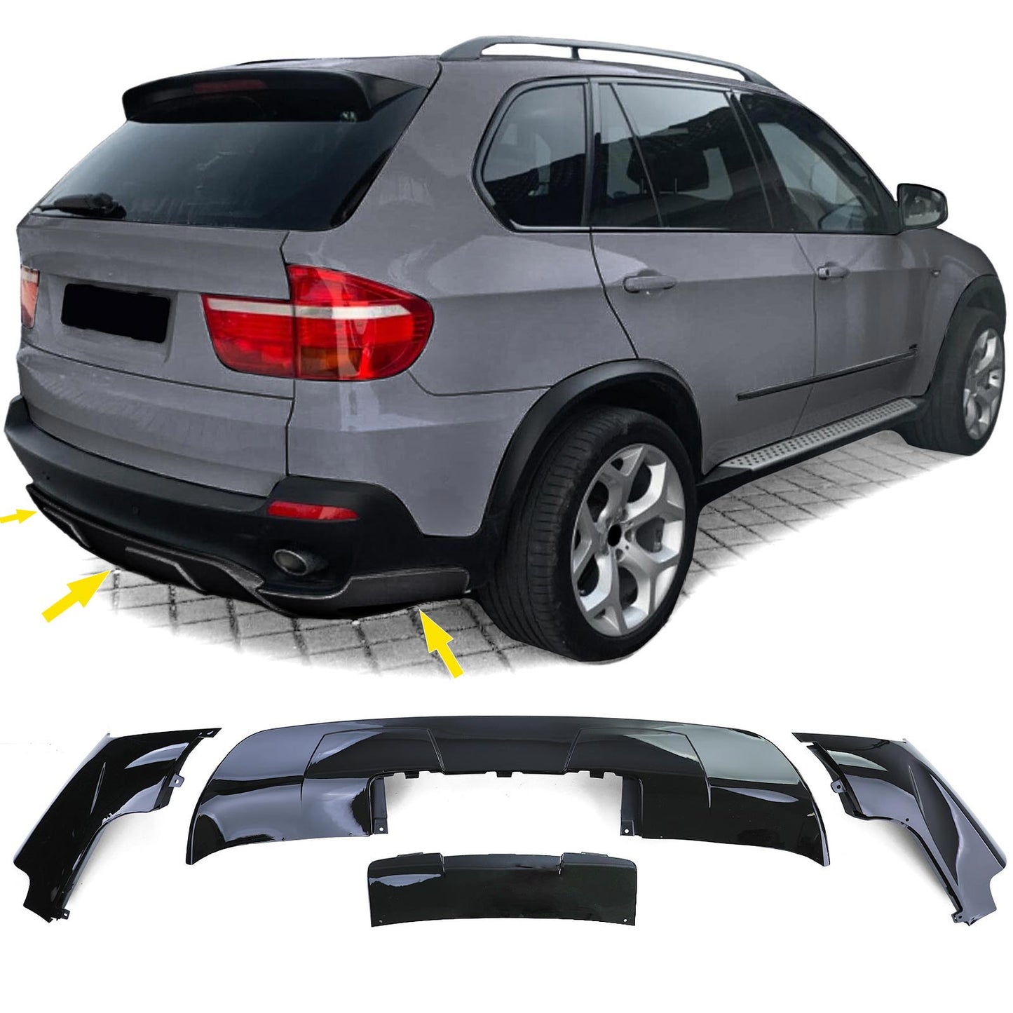 BMW X5 E70 07-10 Kit carrozzeria Performance set anteriore posteriore nero lucido