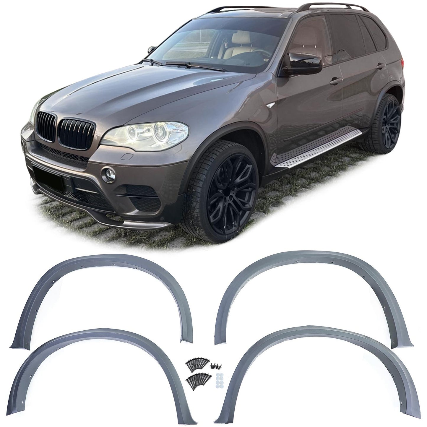 BMW X5 E70 07-13 Parafanghi, set di rivestimenti per passaruota, 4 pezzi