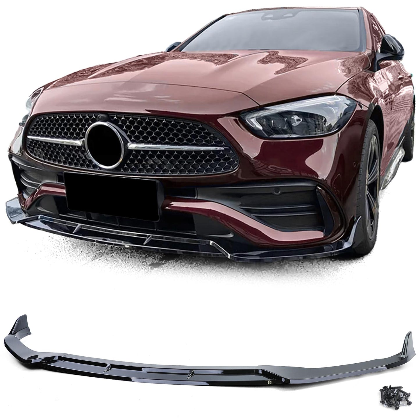Mercedes classe C W206 S206 dal 21 Spoiler anteriore sportivo nero lucido