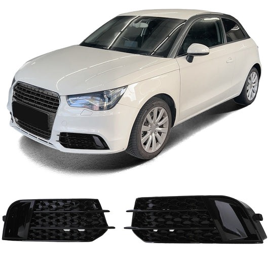 Audi A1 8X 10-14 Griglia copri paraurti a nido d'ape nera lucida