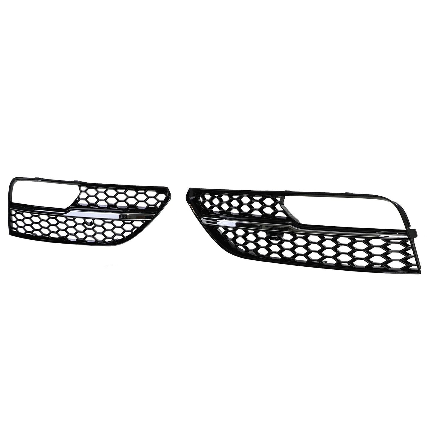 Audi A3 8V 12-16 Griglia copri paraurti a nido d'ape nera cromata lucida