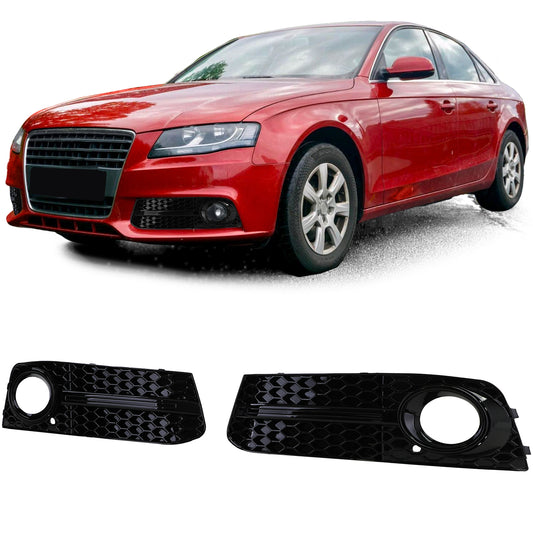 Audi A4 B8 07-11 Griglia di copertura paraurti a nido d'ape nera lucida