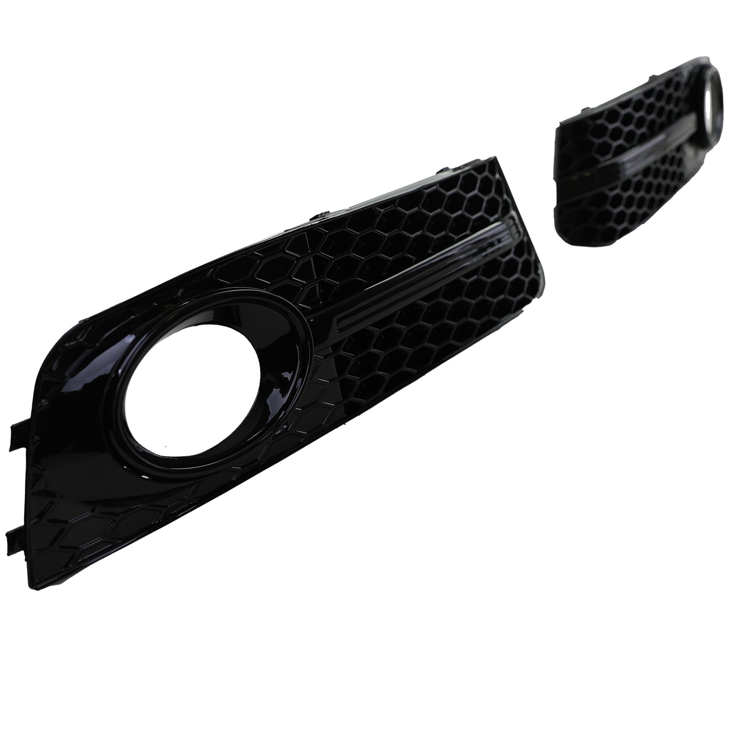 Audi A4 B8 07-11 Griglia di copertura paraurti a nido d'ape nera lucida