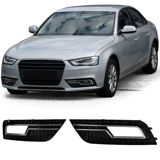 Audi A4 B8 12-15  griglie paraurti a nido d'ape nera e cromata