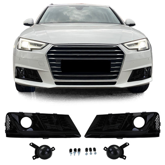 Audi A4 B9 15-19 senza S-Line La copertura lucida del paraurti con griglia a nido d'ape