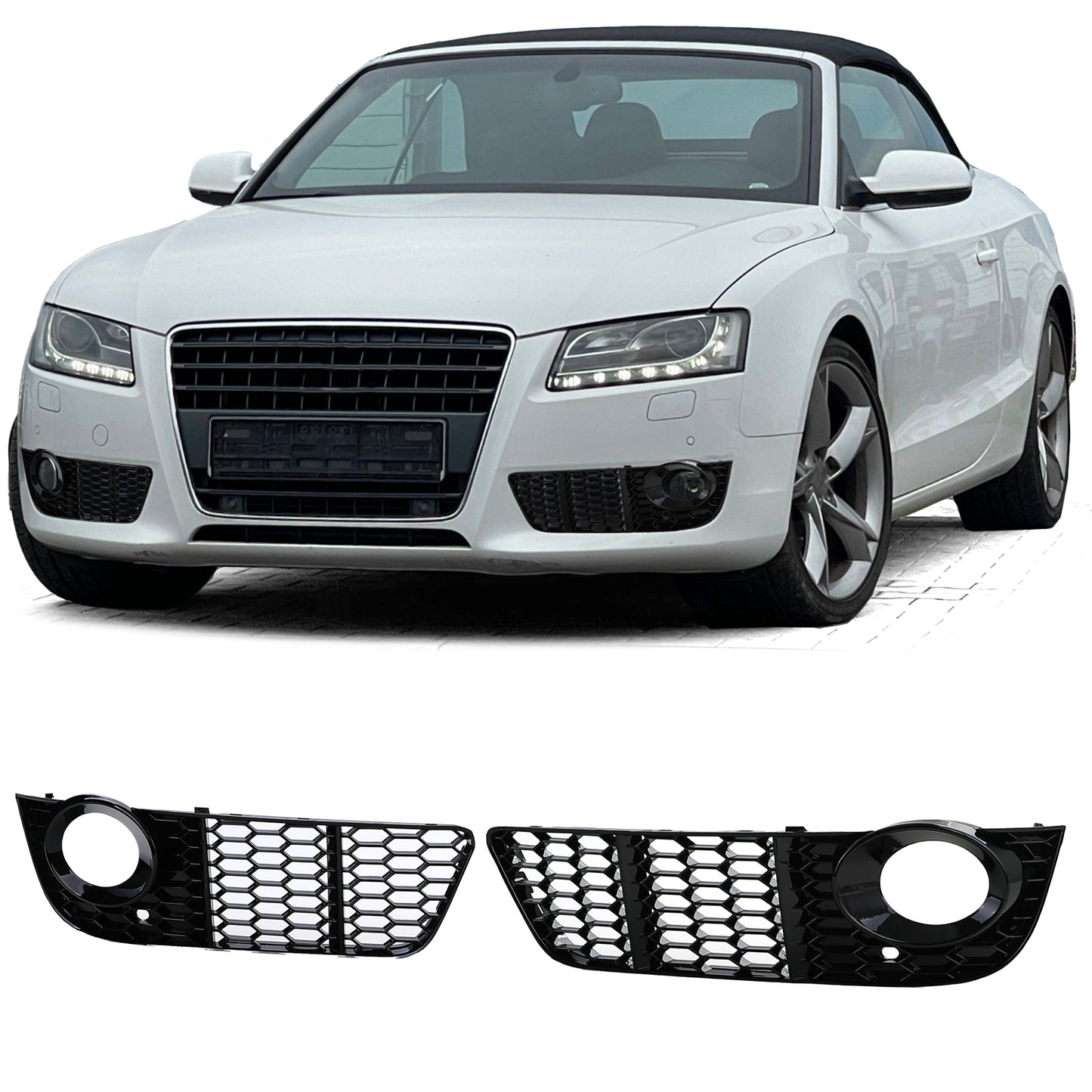 Audi A5 8T 07-11 senza S-Line griglia a nido d'ape  lucida del paraurti