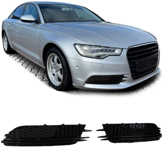 Audi A6 C7 11-14 senza S-Line griglia a nido d'ape lucida del paraurti