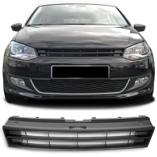 VW Polo 5 6R 6C 09-17 Griglia del radiatore senza emblema nero lucido