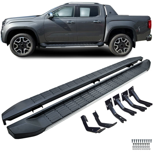 Pedane laterali in alluminio con protezione adatte per VW Amarok 2010-2022