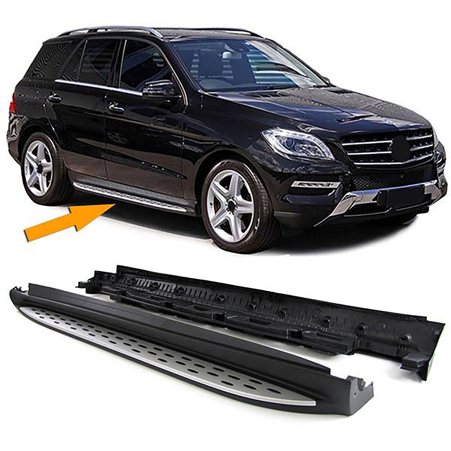 Mercedes ML W166 dal 11 Protezione laterale pedane in alluminio