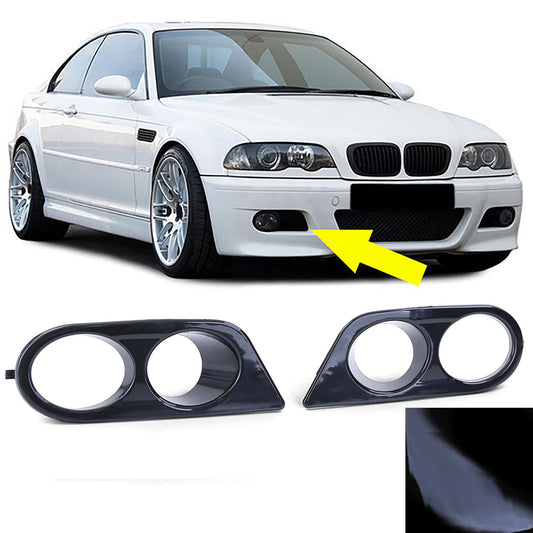 BMW M3 E46 coperture fendinebbia paraurti nero lucido
