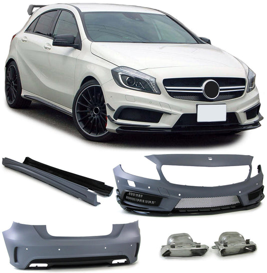 Mercedes A W176 12-19 Bodykit Completo AMG paraurti minigonne + Splitter Anteriore