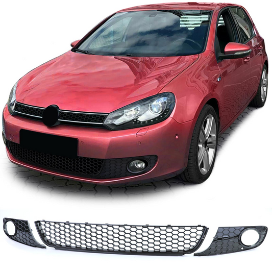 VW Golf 6 08-13 Griglia a nido d'ape lucida per fendinebbia paraurti