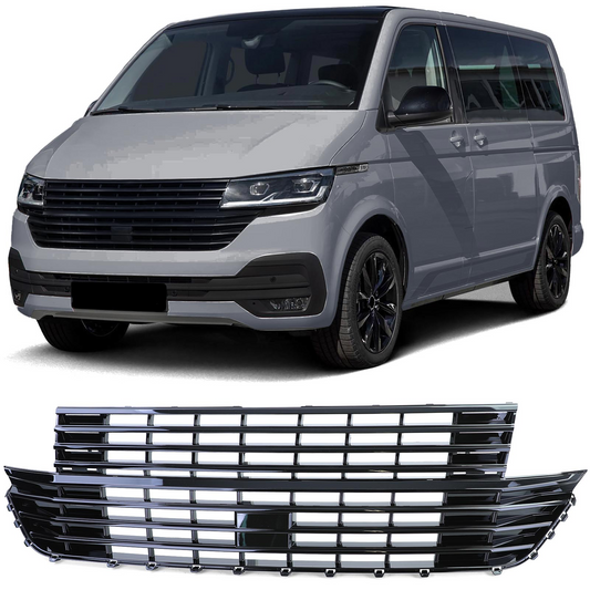 VW T6.1 Bus Multivan Facelift dal 19 Griglia del radiatore senza emblema nero lucido