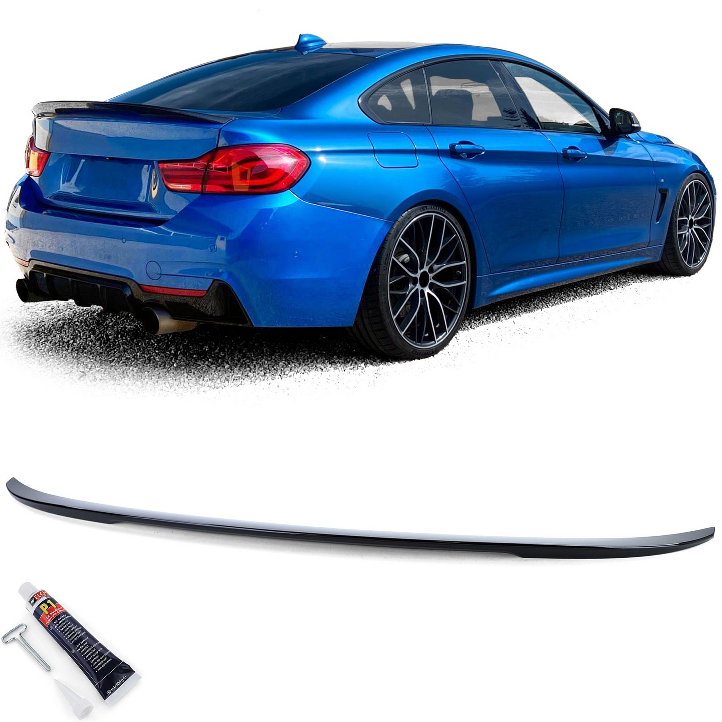 Labbro dello spoiler posteriore nero lucido per prestazioni si adatta alla BMW Serie 4 F36 Gran Coupé
