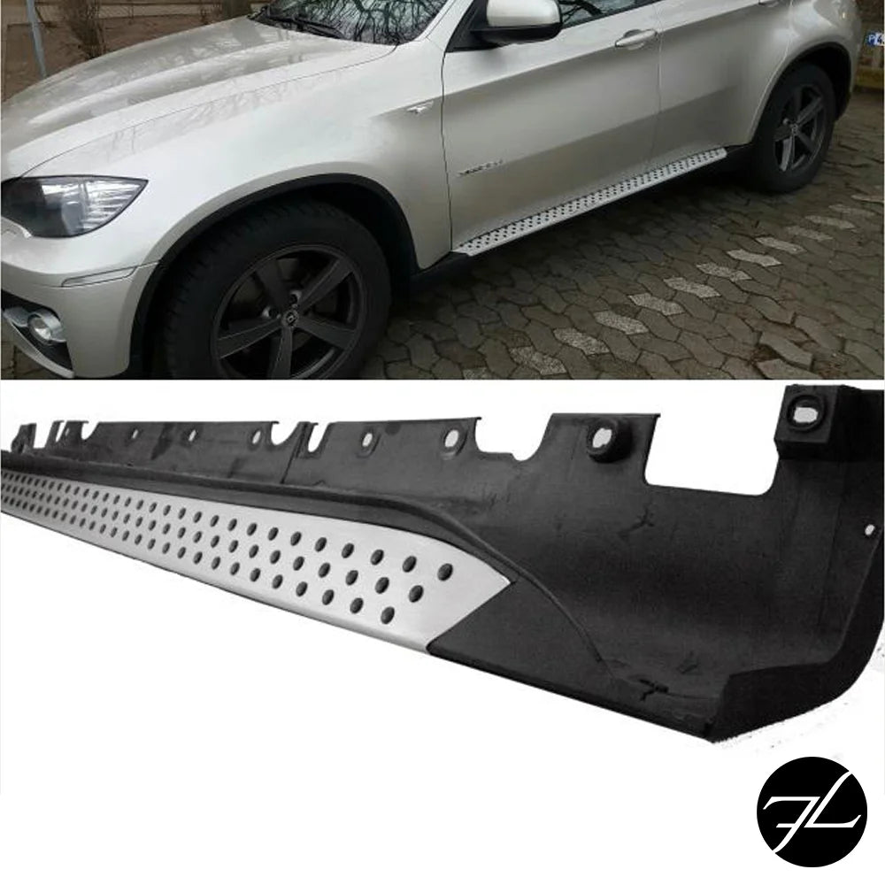 BMW X6 E71 E72 08-14 SET ALLUMINIO ingresso pedane + materiale di montaggio