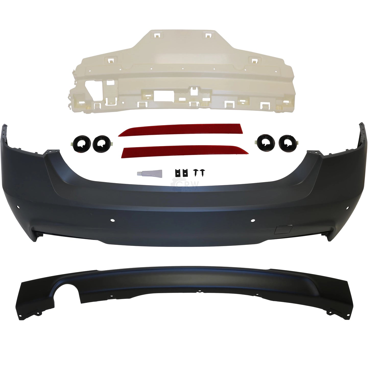 Paraurti posteriore BMW F30 11-15 berlina pre-restyling per PDC M con accessori